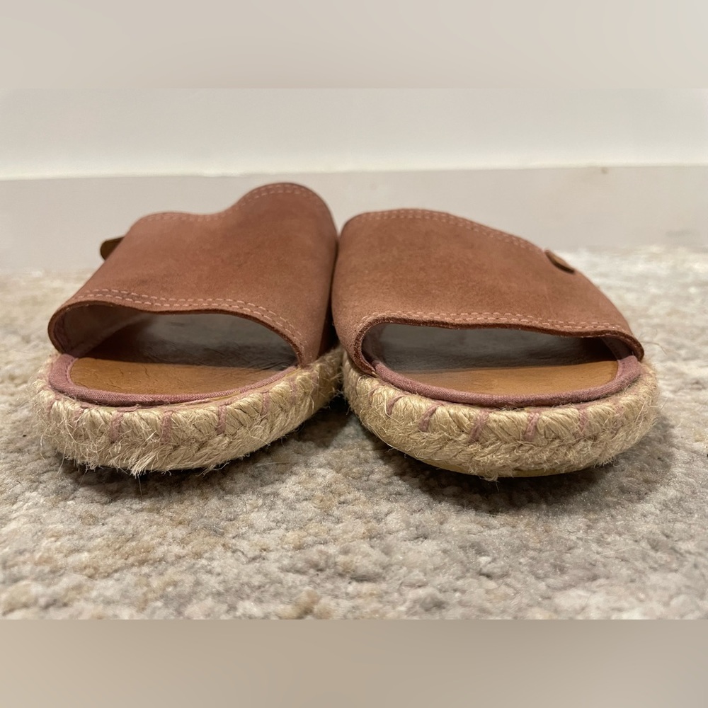 Verbenas Leather Slide Sandals Pink Comfortable Slip On Sz 40/US 9 Made in Spain - Picture 8 of 12